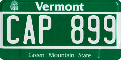 VT license plate CAP899