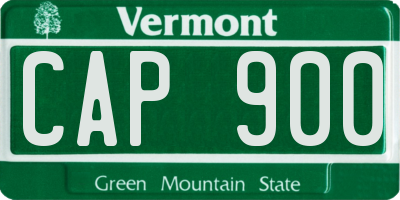 VT license plate CAP900