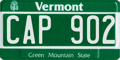 VT license plate CAP902