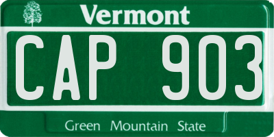 VT license plate CAP903