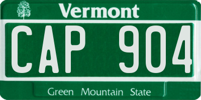 VT license plate CAP904
