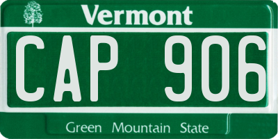VT license plate CAP906