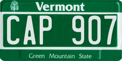 VT license plate CAP907