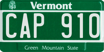 VT license plate CAP910