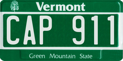 VT license plate CAP911
