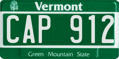 VT license plate CAP912