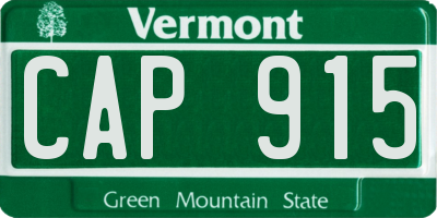 VT license plate CAP915