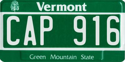 VT license plate CAP916