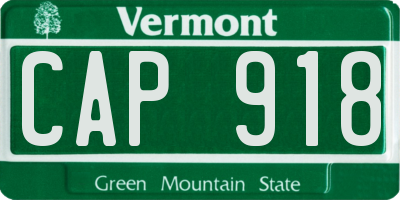 VT license plate CAP918