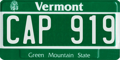 VT license plate CAP919