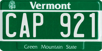 VT license plate CAP921