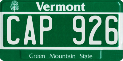 VT license plate CAP926