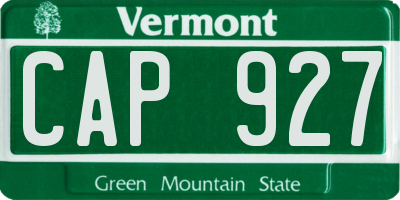 VT license plate CAP927