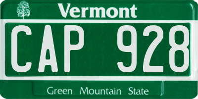 VT license plate CAP928