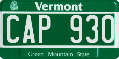 VT license plate CAP930