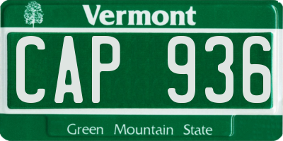 VT license plate CAP936