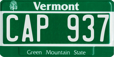VT license plate CAP937
