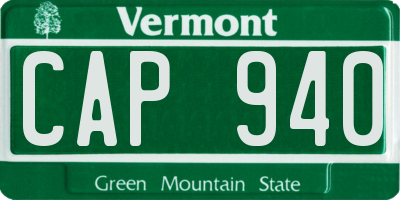 VT license plate CAP940