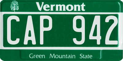 VT license plate CAP942