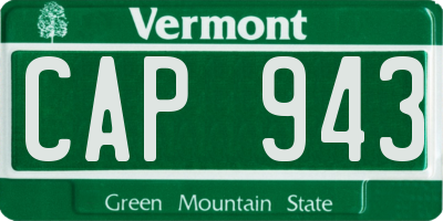 VT license plate CAP943
