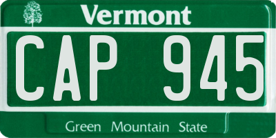 VT license plate CAP945