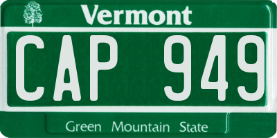 VT license plate CAP949
