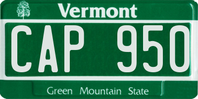VT license plate CAP950