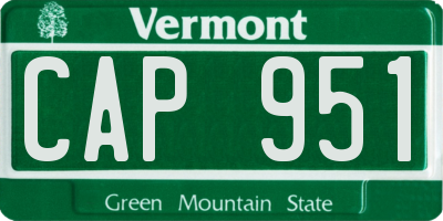 VT license plate CAP951