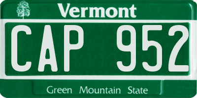 VT license plate CAP952