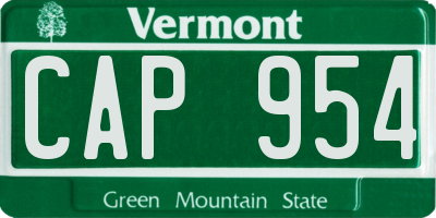 VT license plate CAP954