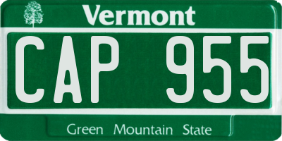 VT license plate CAP955