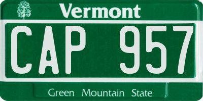VT license plate CAP957