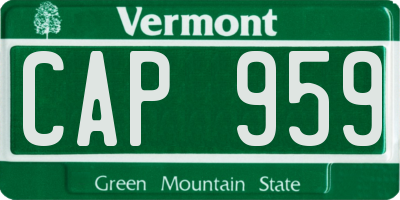 VT license plate CAP959
