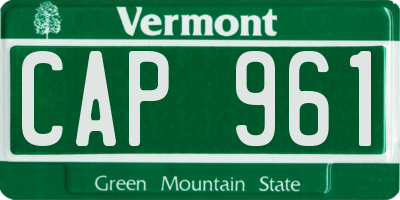 VT license plate CAP961
