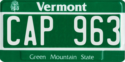 VT license plate CAP963