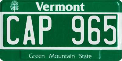 VT license plate CAP965