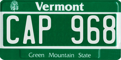 VT license plate CAP968