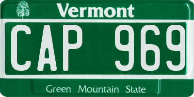 VT license plate CAP969