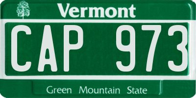VT license plate CAP973