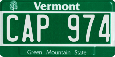 VT license plate CAP974
