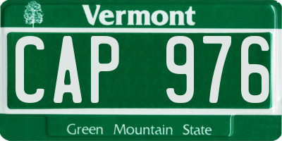 VT license plate CAP976