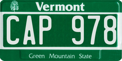 VT license plate CAP978