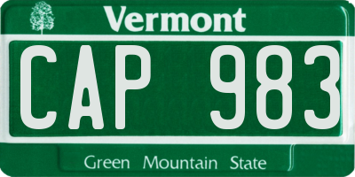 VT license plate CAP983