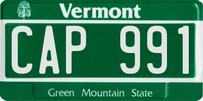 VT license plate CAP991