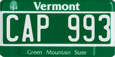 VT license plate CAP993