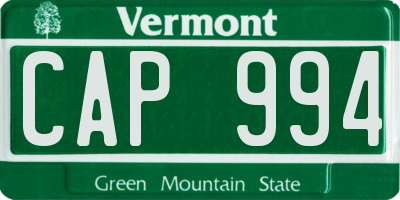 VT license plate CAP994