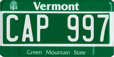 VT license plate CAP997