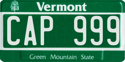 VT license plate CAP999
