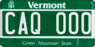 VT license plate CAQ000