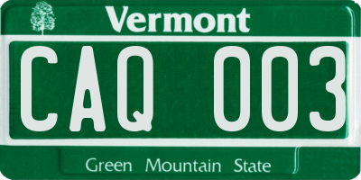 VT license plate CAQ003